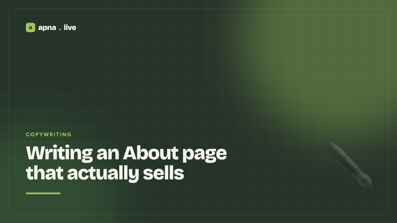 Writing an About page that actually sells