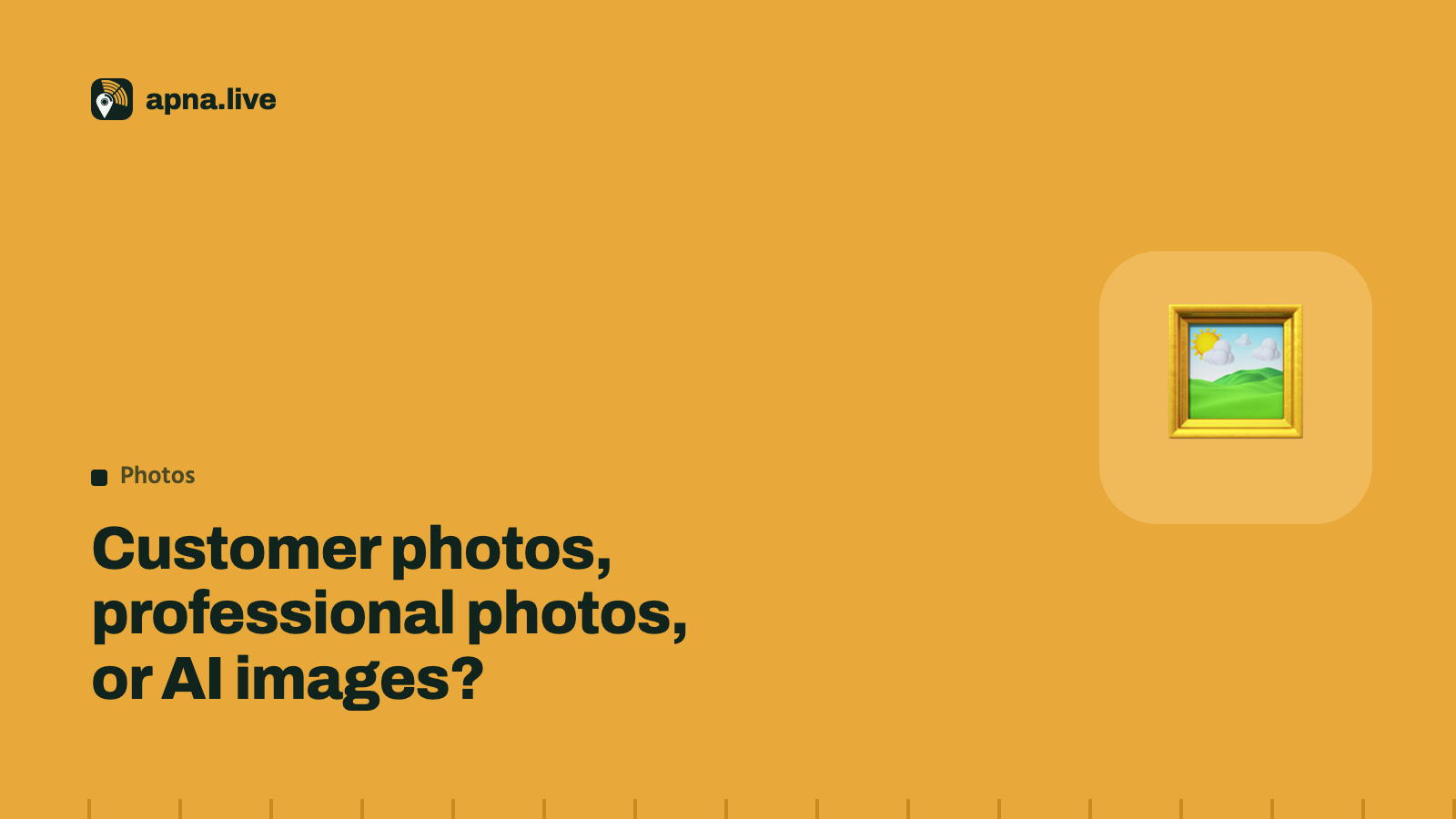 Customer photos, professional photos, or AI images?