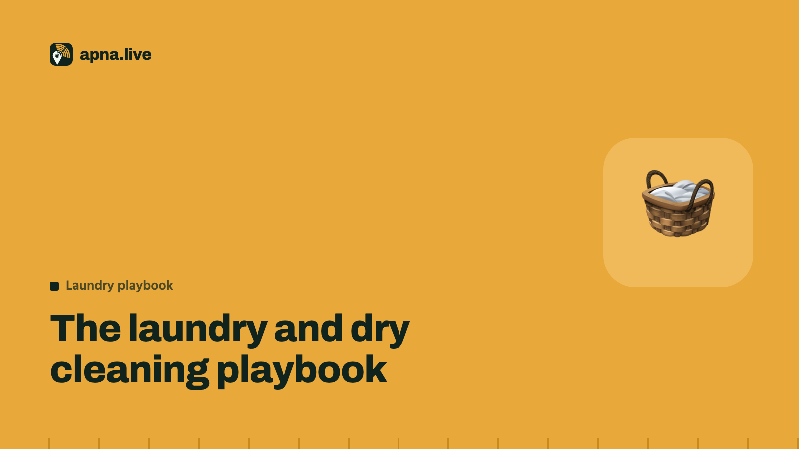 The laundry and dry cleaning playbook