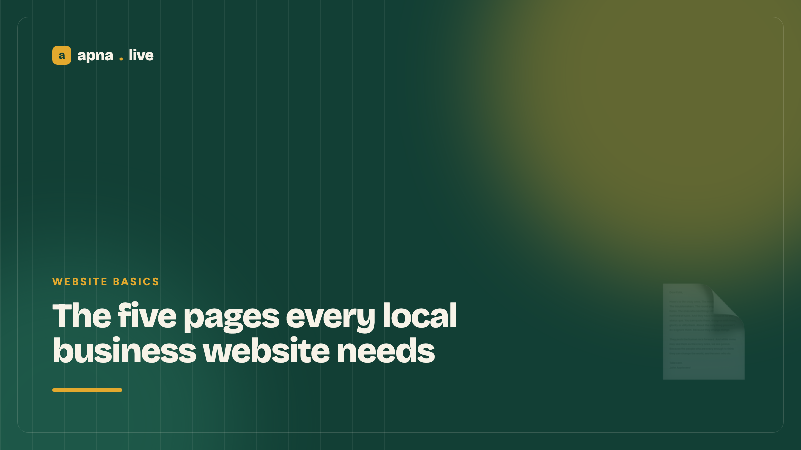 The five pages every local business website needs
