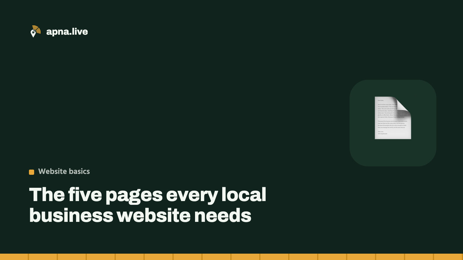 The five pages every local business website needs