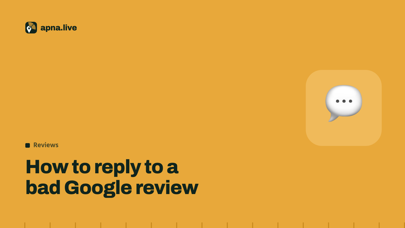 How to reply to a bad Google review