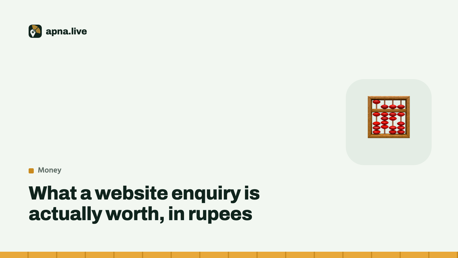 What a website enquiry is actually worth, in rupees
