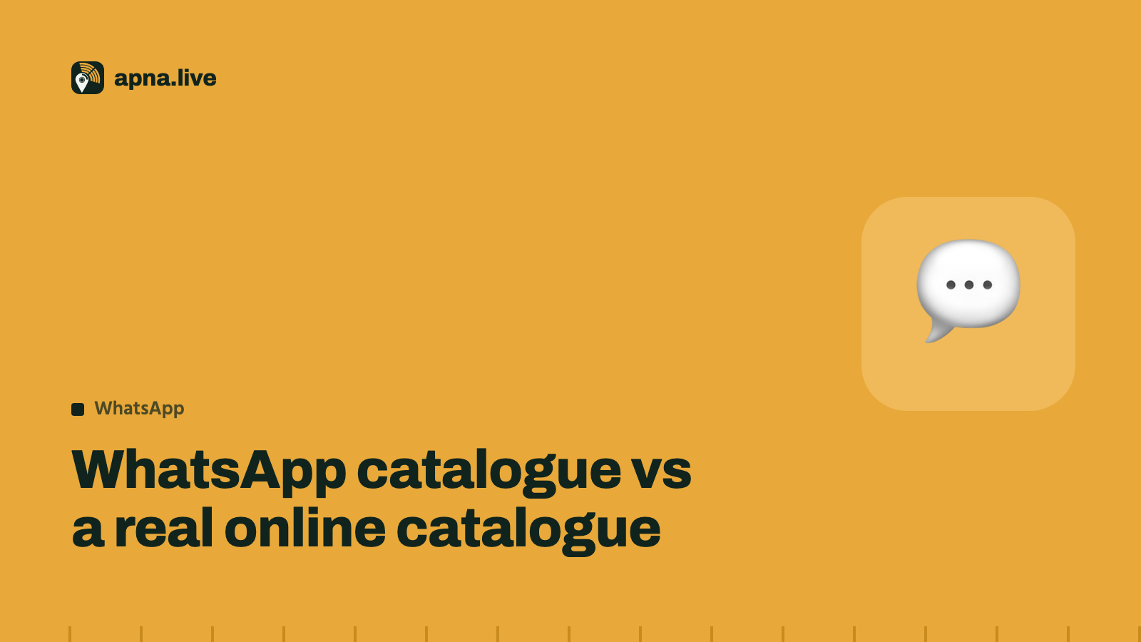 WhatsApp catalogue vs a real online catalogue