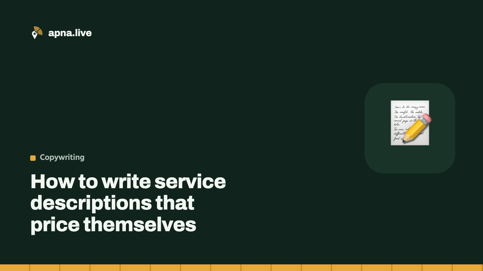 How to write service descriptions that price themselves